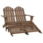 vidaXL Otomana Adirondack de jardín 2 plazas madera de abeto marrón