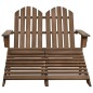 vidaXL Otomana Adirondack de jardín 2 plazas madera de abeto marrón