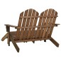 vidaXL Otomana Adirondack de jardín 2 plazas madera de abeto marrón