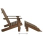 vidaXL Otomana Adirondack de jardín 2 plazas madera de abeto marrón