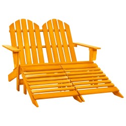 vidaXL Otomana Adirondack de jardín 2 plazas madera de abeto naranja