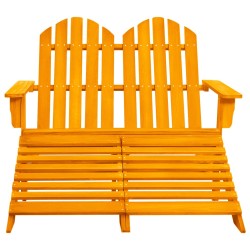 vidaXL Otomana Adirondack de jardín 2 plazas madera de abeto naranja