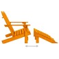 vidaXL Otomana Adirondack de jardín 2 plazas madera de abeto naranja vidaXL Otomana Adirondack de jardín 2 plazas madera de abeto naranja