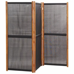 vidaXL Biombo divisor de 3 paneles negro 210x180 cm