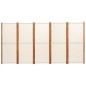 vidaXL Biombo divisor de 5 paneles blanco crema 350x180 cm vidaXL Biombo divisor de 5 paneles blanco crema 350x180 cm