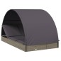 vidaXL Tumbona 2 personas toldo redondo ratán PE gris 211x112x140 cm vidaXL Tumbona 2 personas toldo redondo ratán PE gris 211x112x140 cm