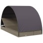 vidaXL Tumbona 2 personas toldo redondo ratán PE gris 211x112x140 cm vidaXL Tumbona 2 personas toldo redondo ratán PE gris 211x112x140 cm