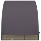 vidaXL Tumbona 2 personas toldo redondo ratán PE gris 211x112x140 cm vidaXL Tumbona 2 personas toldo redondo ratán PE gris 211x112x140 cm