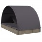 vidaXL Tumbona 2 personas toldo redondo ratán PE gris 211x112x140 cm vidaXL Tumbona 2 personas toldo redondo ratán PE gris 211x112x140 cm