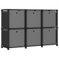 vidaXL Estantería de 6 cubos con cajas de tela negro 103x30x72,5 cm vidaXL Estantería de 6 cubos con cajas de tela negro 103x30x72,5 cm