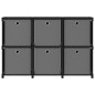 vidaXL Estantería de 6 cubos con cajas de tela negro 103x30x72,5 cm vidaXL Estantería de 6 cubos con cajas de tela negro 103x30x72,5 cm