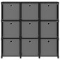 vidaXL Estantería de 9 cubos con cajas de tela negro 103x30x107,5 cm vidaXL Estantería de 9 cubos con cajas de tela negro 103x30x107,5 cm