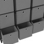 vidaXL Estantería de 9 cubos con cajas de tela negro 103x30x107,5 cm vidaXL Estantería de 9 cubos con cajas de tela negro 103x30x107,5 cm
