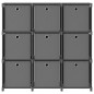 vidaXL Estantería de 9 cubos con cajas de tela gris 103x30x107,5 cm vidaXL Estantería de 9 cubos con cajas de tela gris 103x30x107,5 cm