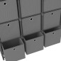 vidaXL Estantería de 9 cubos con cajas de tela gris 103x30x107,5 cm vidaXL Estantería de 9 cubos con cajas de tela gris 103x30x107,5 cm