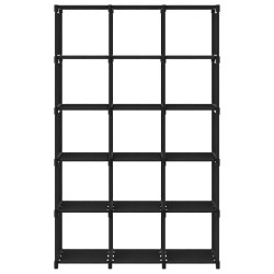 vidaXL Estantería de 15 cubos de tela negro 103x30x175,5 cm