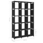 vidaXL Estantería de 15 cubos de tela negro 103x30x175,5 cm vidaXL Estantería de 15 cubos de tela negro 103x30x175,5 cm