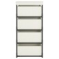vidaXL Estante de almacenamiento 4 cestas de tela acero crema vidaXL Estante de almacenamiento 4 cestas de tela acero crema
