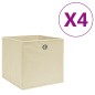 vidaXL Cajas de almacenaje 4 uds tela no tejida crema 28x28x28 cm vidaXL Cajas de almacenaje 4 uds tela no tejida crema 28x28x28 cm