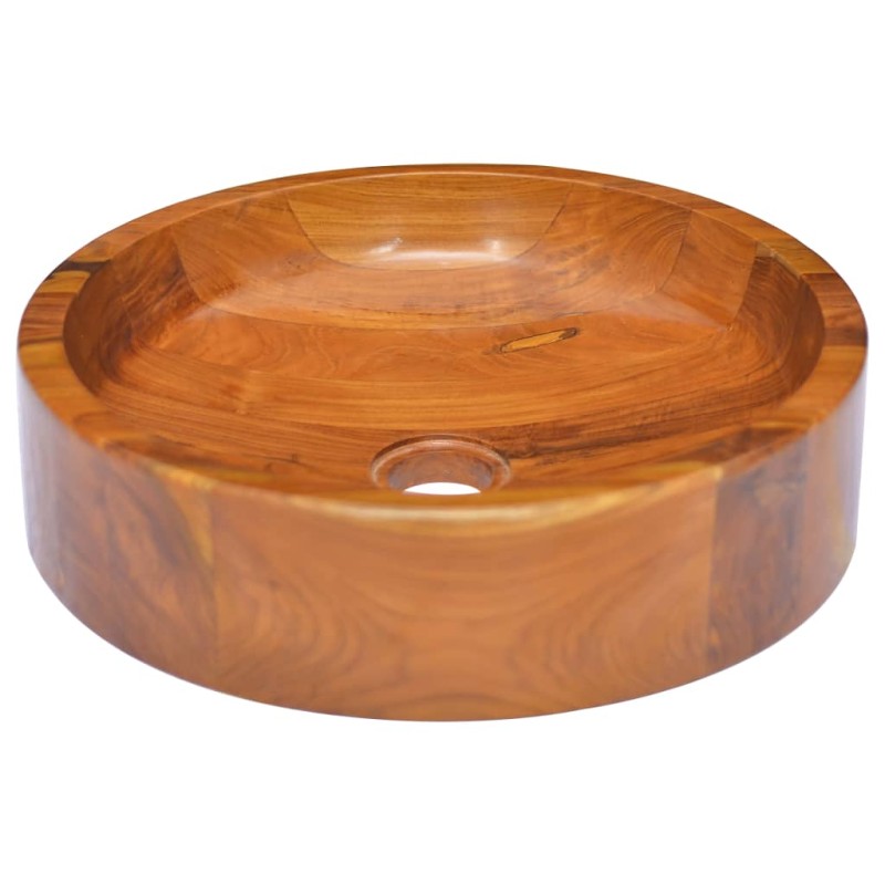 vidaXL Lavabo de madera maciza de teca Φ40x10 cm vidaXL Lavabo de madera maciza de teca Φ40x10 cm