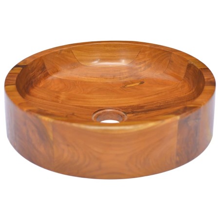 vidaXL Lavabo de madera maciza de teca Φ40x10 cm