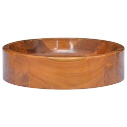 vidaXL Lavabo de madera maciza de teca Φ40x10 cm