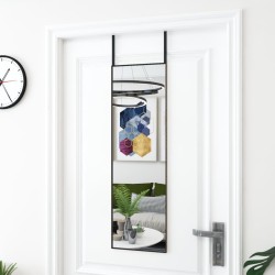 VidaXL Espejo de puerta cristal y aluminio negro 30x100 cm 