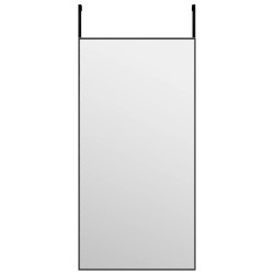 vidaXL Espejo de puerta cristal y aluminio negro 40x80 cm