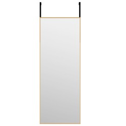 vidaXL Espejo de puerta cristal y aluminio negro 30x80 cm
