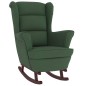 vidaXL Silla mecedora patas de madera caucho terciopelo verde oscuro vidaXL Silla mecedora patas de madera caucho terciopelo verde oscuro