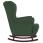 vidaXL Silla mecedora patas de madera caucho terciopelo verde oscuro vidaXL Silla mecedora patas de madera caucho terciopelo verde oscuro