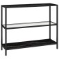 vidaXL Estante transparente y negro mármol vidrio templado 100x36x90cm vidaXL Estante transparente y negro mármol vidrio templado 100x36x90cm