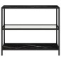 vidaXL Estante transparente y negro mármol vidrio templado 100x36x90cm vidaXL Estante transparente y negro mármol vidrio templado 100x36x90cm