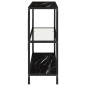vidaXL Estante transparente y negro mármol vidrio templado 100x36x90cm vidaXL Estante transparente y negro mármol vidrio templado 100x36x90cm