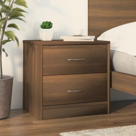 vidaXL Mesita de noche madera contrachapada roble marrón 40x30x40 cm