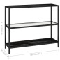 vidaXL Estante transparente y negro mármol vidrio templado 100x36x90cm vidaXL Estante transparente y negro mármol vidrio templado 100x36x90cm