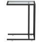 vidaXL Mesa auxiliar de ordenador vidrio transparente negro 50x35x65cm vidaXL Mesa auxiliar de ordenador vidrio transparente negro 50x35x65cm