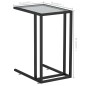 vidaXL Mesa auxiliar de ordenador vidrio transparente negro 50x35x65cm vidaXL Mesa auxiliar de ordenador vidrio transparente negro 50x35x65cm