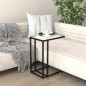 vidaXL Mesita ordenador vidrio transparente blanco mármol 50x35x65cm vidaXL Mesita ordenador vidrio transparente blanco mármol 50x35x65cm