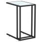 vidaXL Mesita ordenador vidrio transparente blanco mármol 50x35x65cm vidaXL Mesita ordenador vidrio transparente blanco mármol 50x35x65cm