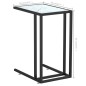 vidaXL Mesita ordenador vidrio transparente blanco mármol 50x35x65cm vidaXL Mesita ordenador vidrio transparente blanco mármol 50x35x65cm