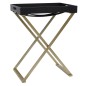 vidaXL Mesa plegable MDF dorado y negro 48x34x61 cm vidaXL Mesa plegable MDF dorado y negro 48x34x61 cm