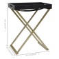 vidaXL Mesa plegable MDF dorado y negro 48x34x61 cm vidaXL Mesa plegable MDF dorado y negro 48x34x61 cm