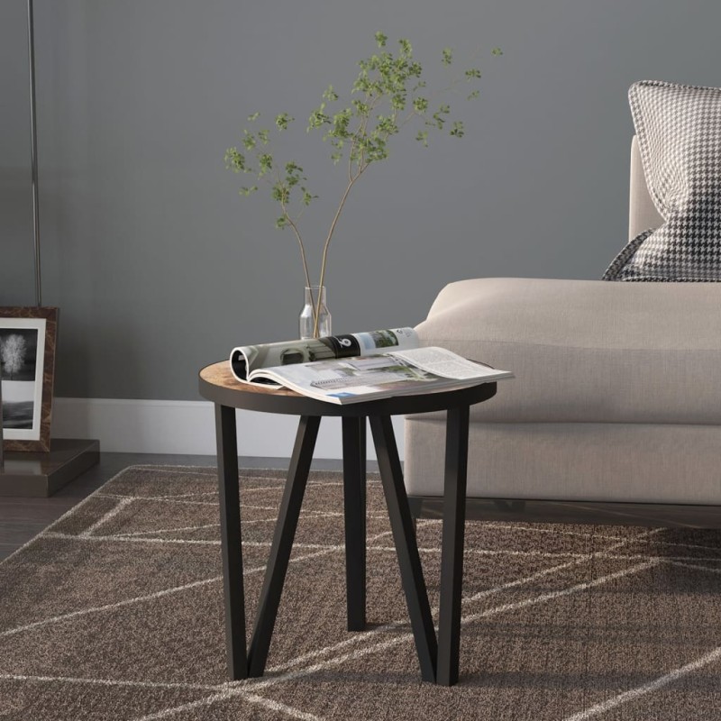 vidaXL Mesita de centro MDF negro y amarillo Ø35 cm vidaXL Mesita de centro MDF negro y amarillo Ø35 cm
