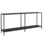 vidaXL Mesa de consola vidrio templado negro 180x35x75,5 cm vidaXL Mesa de consola vidrio templado negro 180x35x75,5 cm