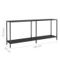 vidaXL Mesa de consola vidrio templado negro 180x35x75,5 cm vidaXL Mesa de consola vidrio templado negro 180x35x75,5 cm