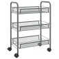 vidaXL Carrito de cocina 3 niveles hierro gris 46x26x64 cm vidaXL Carrito de cocina 3 niveles hierro gris 46x26x64 cm