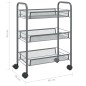 vidaXL Carrito de cocina 3 niveles hierro gris 46x26x64 cm vidaXL Carrito de cocina 3 niveles hierro gris 46x26x64 cm