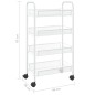 vidaXL Carrito de cocina 4 niveles hierro blanco 46x26x85 cm vidaXL Carrito de cocina 4 niveles hierro blanco 46x26x85 cm