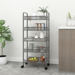 vidaXL Carrito de cocina 5 niveles hierro gris 46x26x105 cm